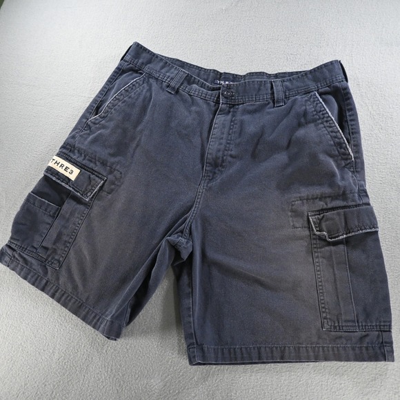 THRE3 Other - THRE3 Mens Cargo Shorts Size 38 Navy Blue 100%‎ Cotton Casual 232507M2